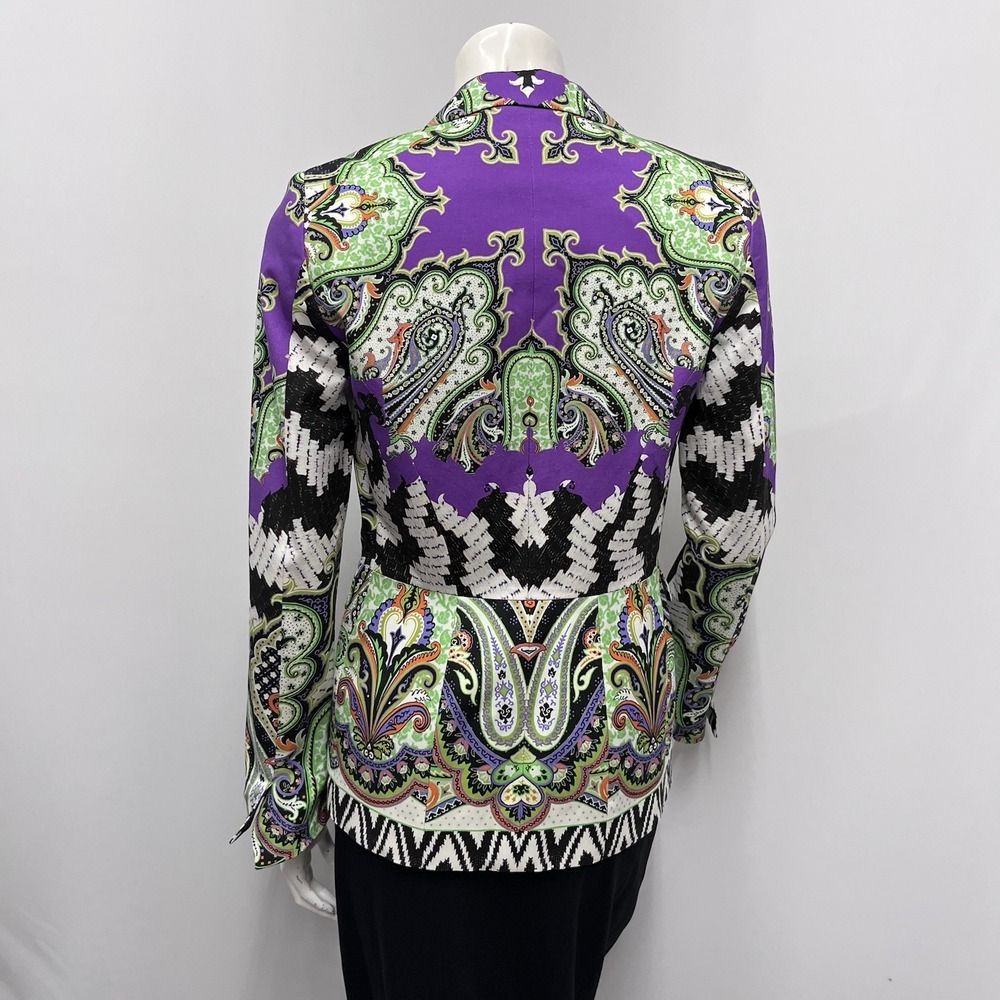 Etro Milano Jacket Multi Color FLoral & Paisley Print Suze 38 XS - Picture 3 of 6